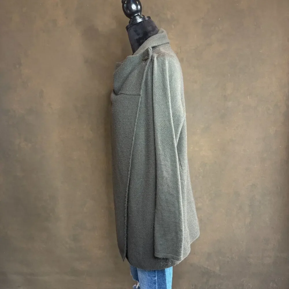 Tahari Merino Wool Blend Asymmetrical Sweater Tunic Olive Green Women’s S - Picture 6 of 12